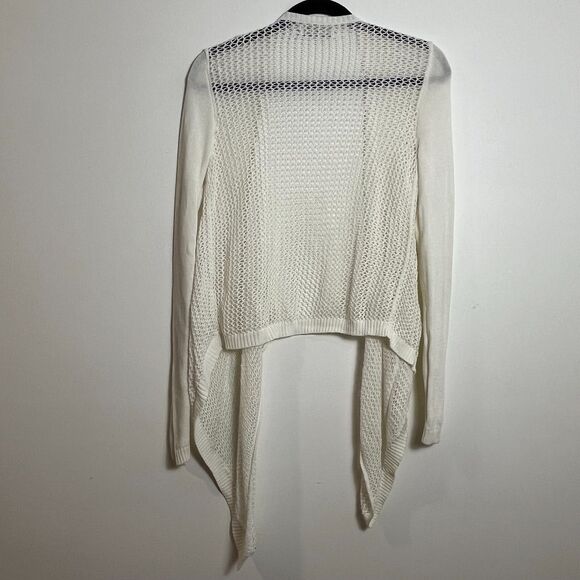 Abercrombie & Fitch Crochet Open Knit Cardigan XS White Boho Light Beach Sweater - Picture 3 of 5